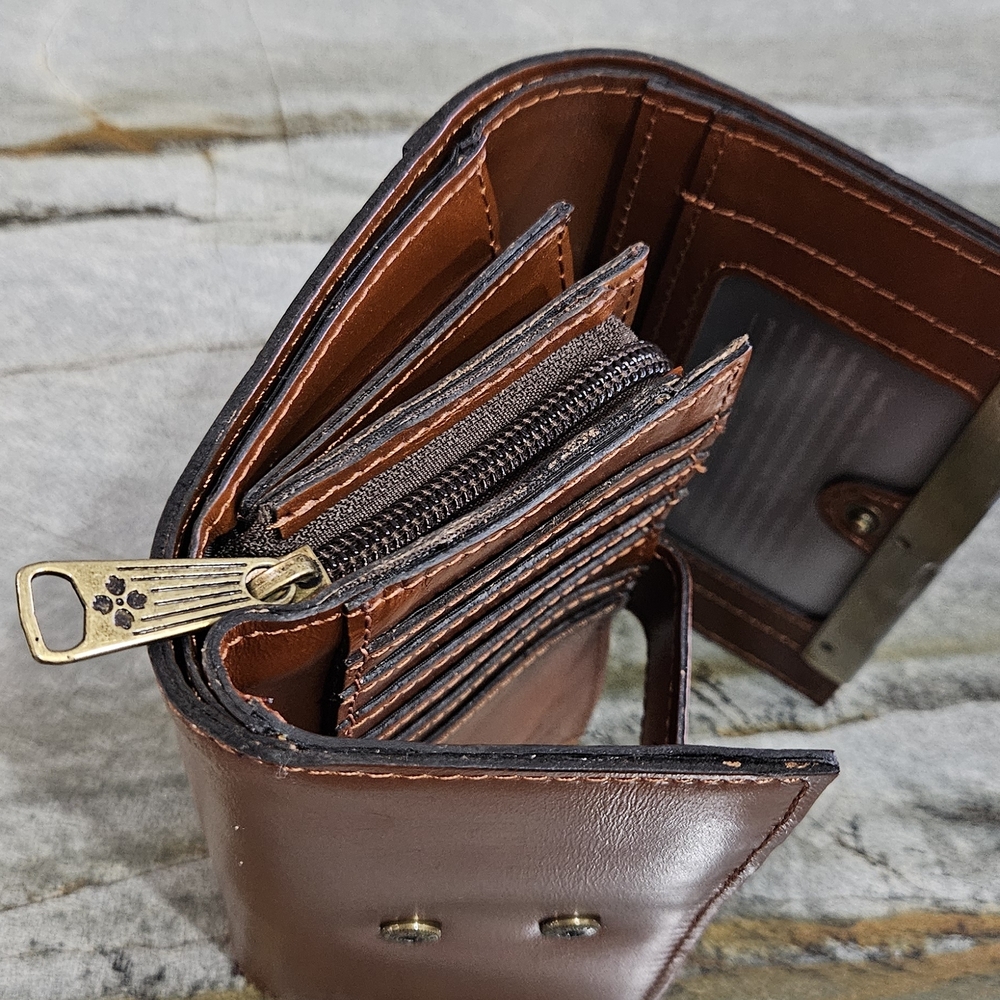 NWT Patricia Nash Tooled Leather Trifold Wallet | NWT | RFID | Zip Coin - Picture 10 of 16